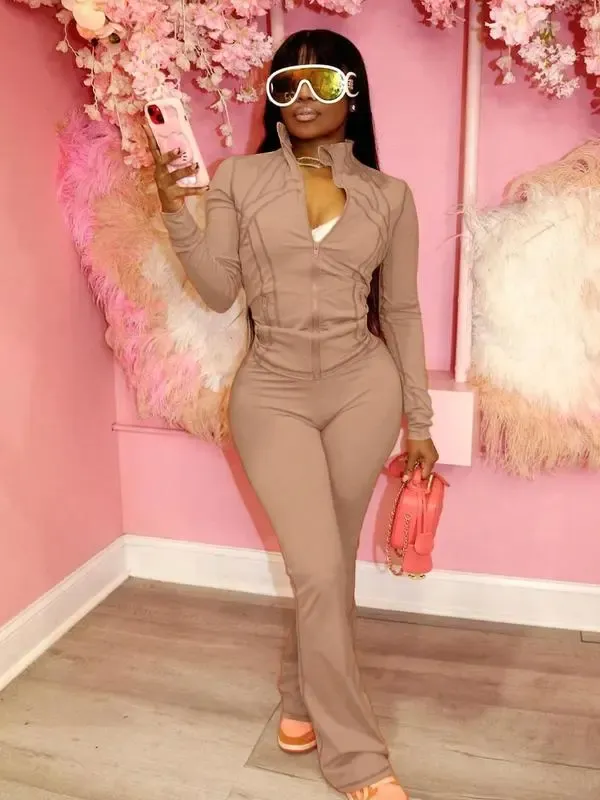 FINAL DAY CLEARANCE – Below Cost | Women’s Casual Sporty Two-Piece Set | Zip-Up Long Sleeve | Once Gone, No Restock