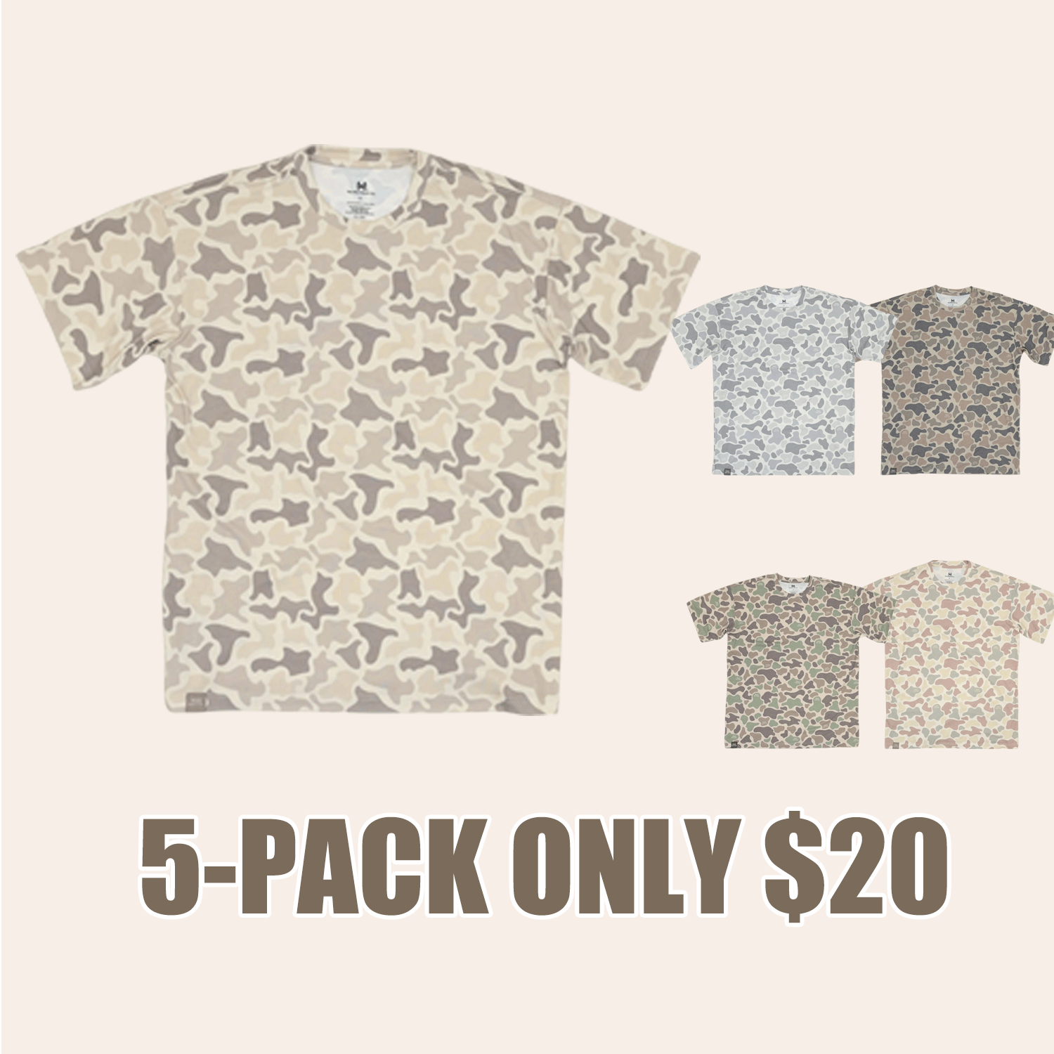 Camo Blank ShortSleeve TShirt Casual Streetwear