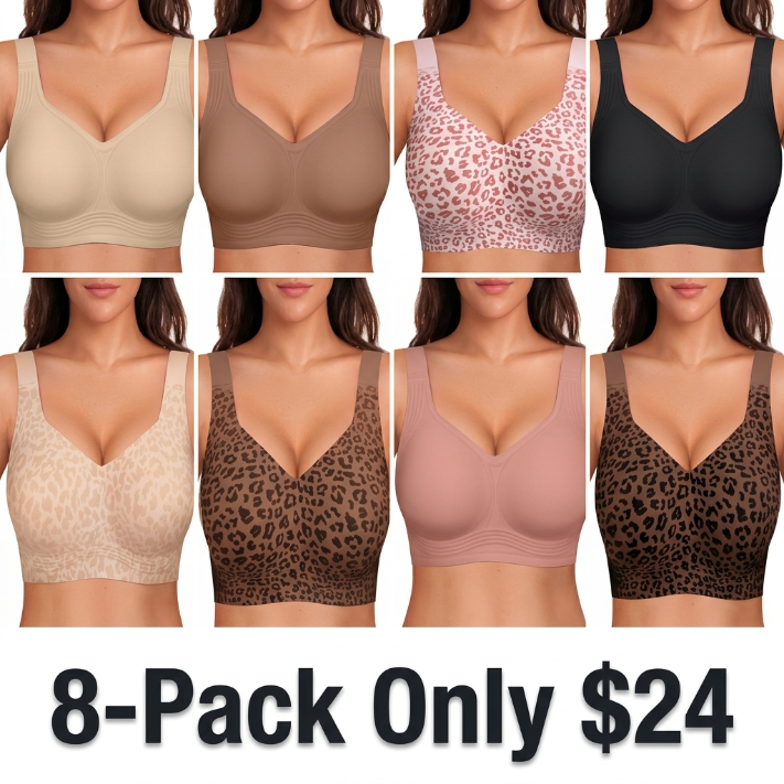 Women Jelly Bras Wirefree Full Coverage No Underwire Everyday Bras Comfortable Wireless Padded Tshirt Bra