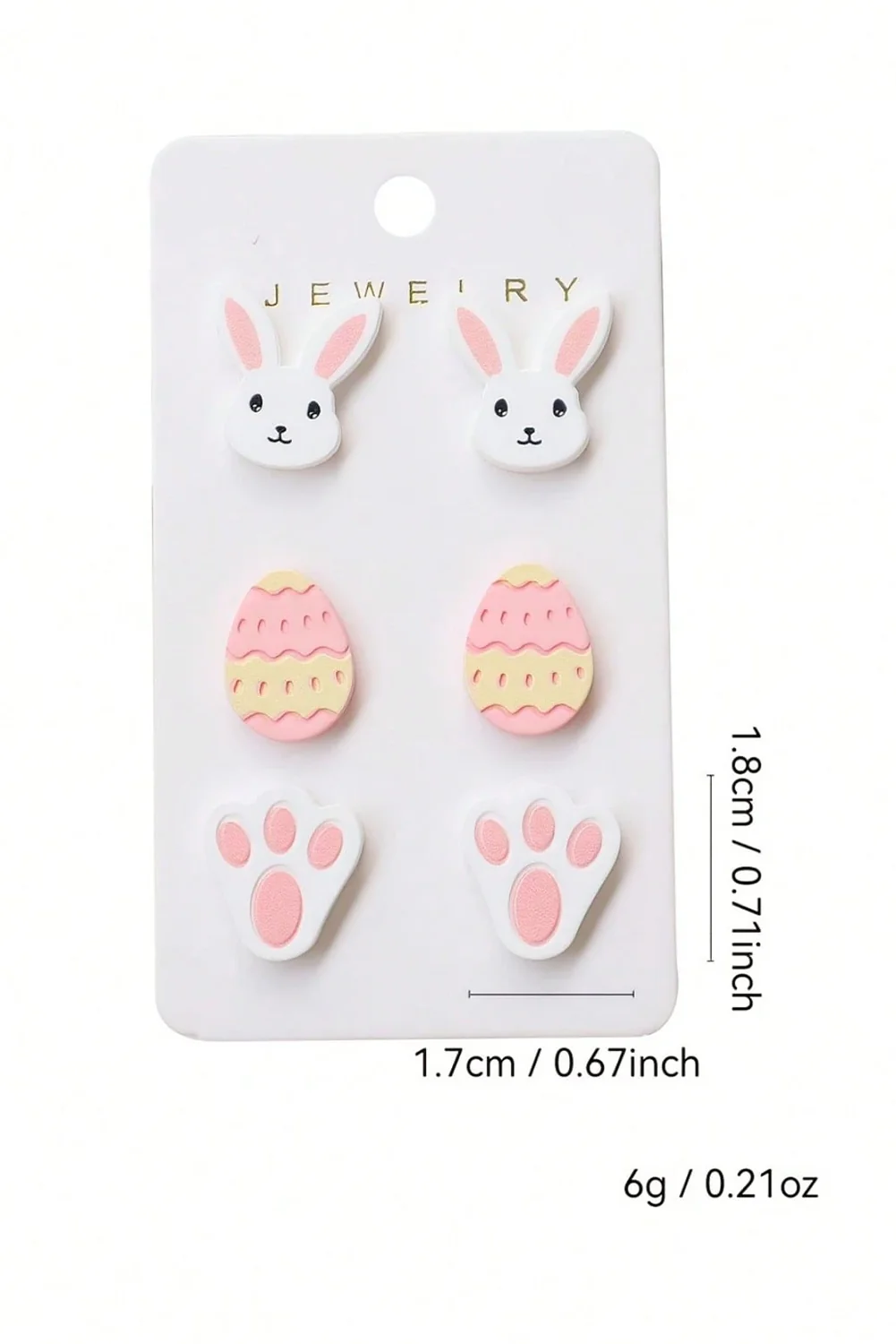 Pink Happy Easter Day Cute Earrings