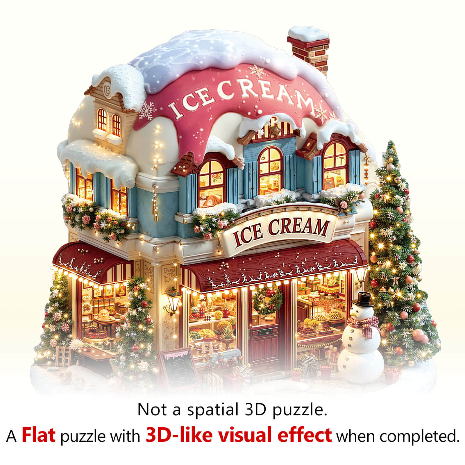 Christmas ice cream Wooden Jigsaw Puzzle