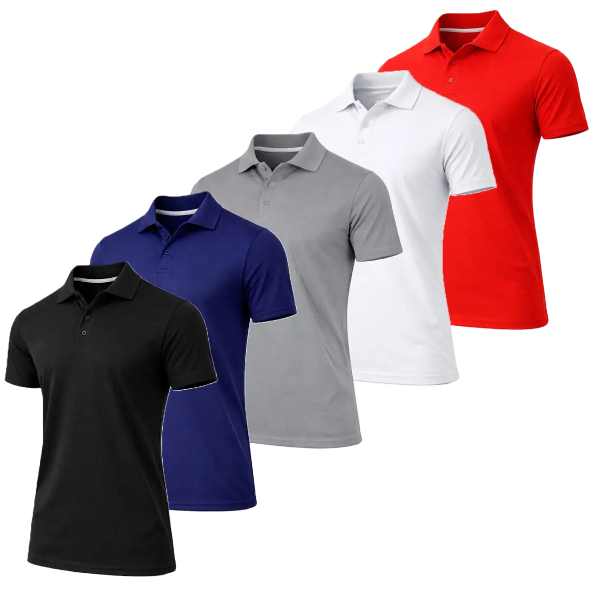 Men’s 5-Pack Performance Polo Shirts