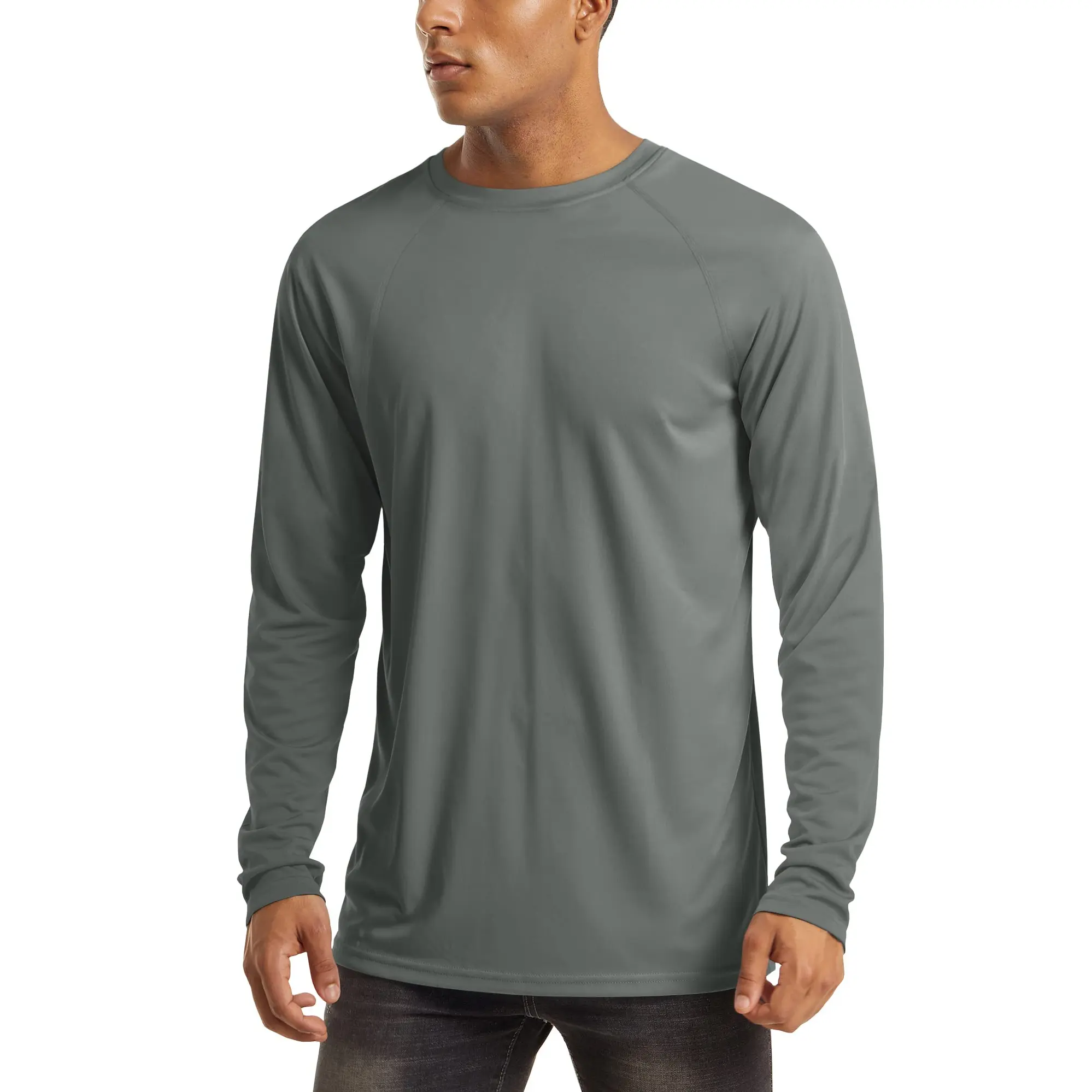 Men's UPF 50+ Long Sleeves Shirts Quick Dry Lightweight Summer Sportswear Tops