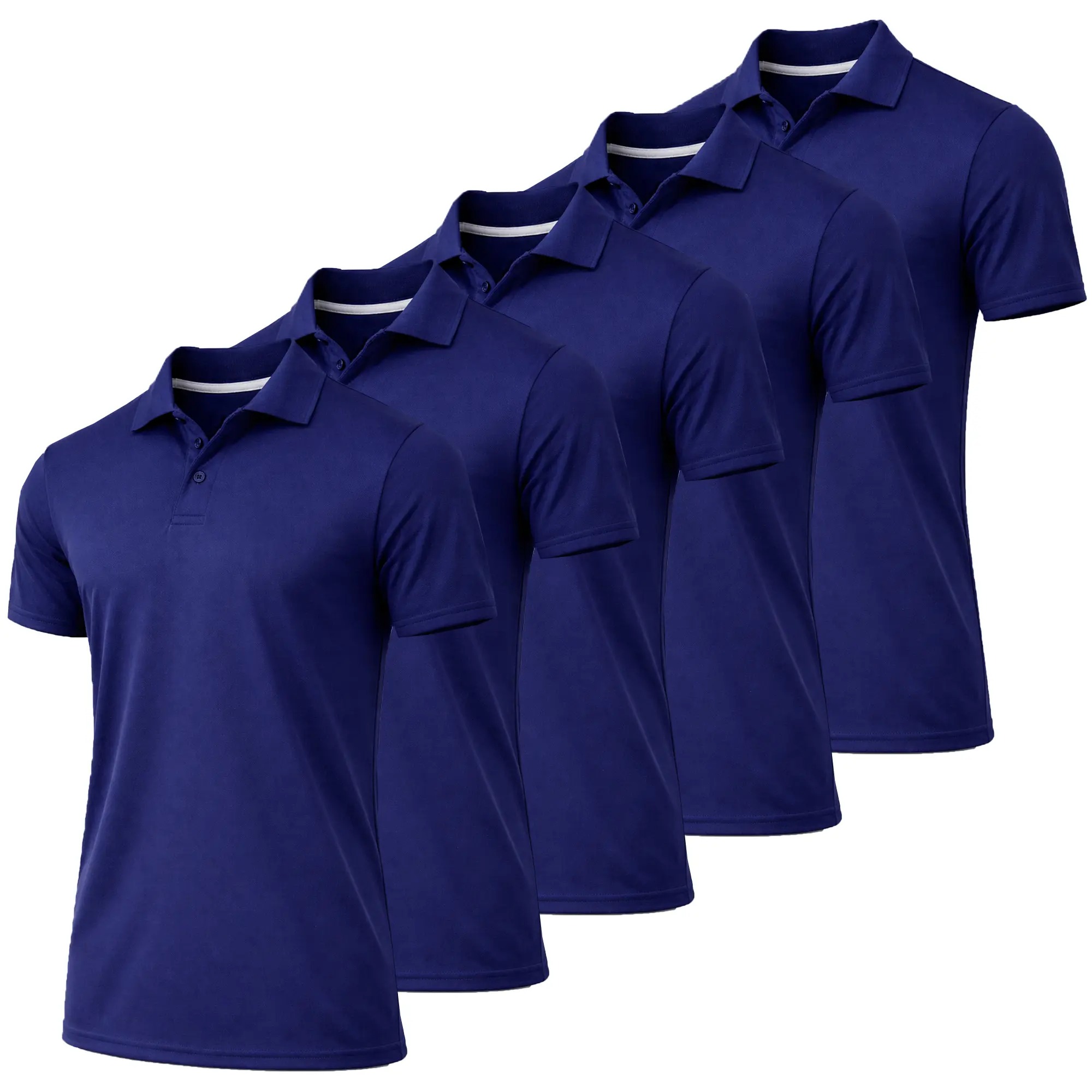 Men's Performance Polo Shirt with Ribbed Sleeves