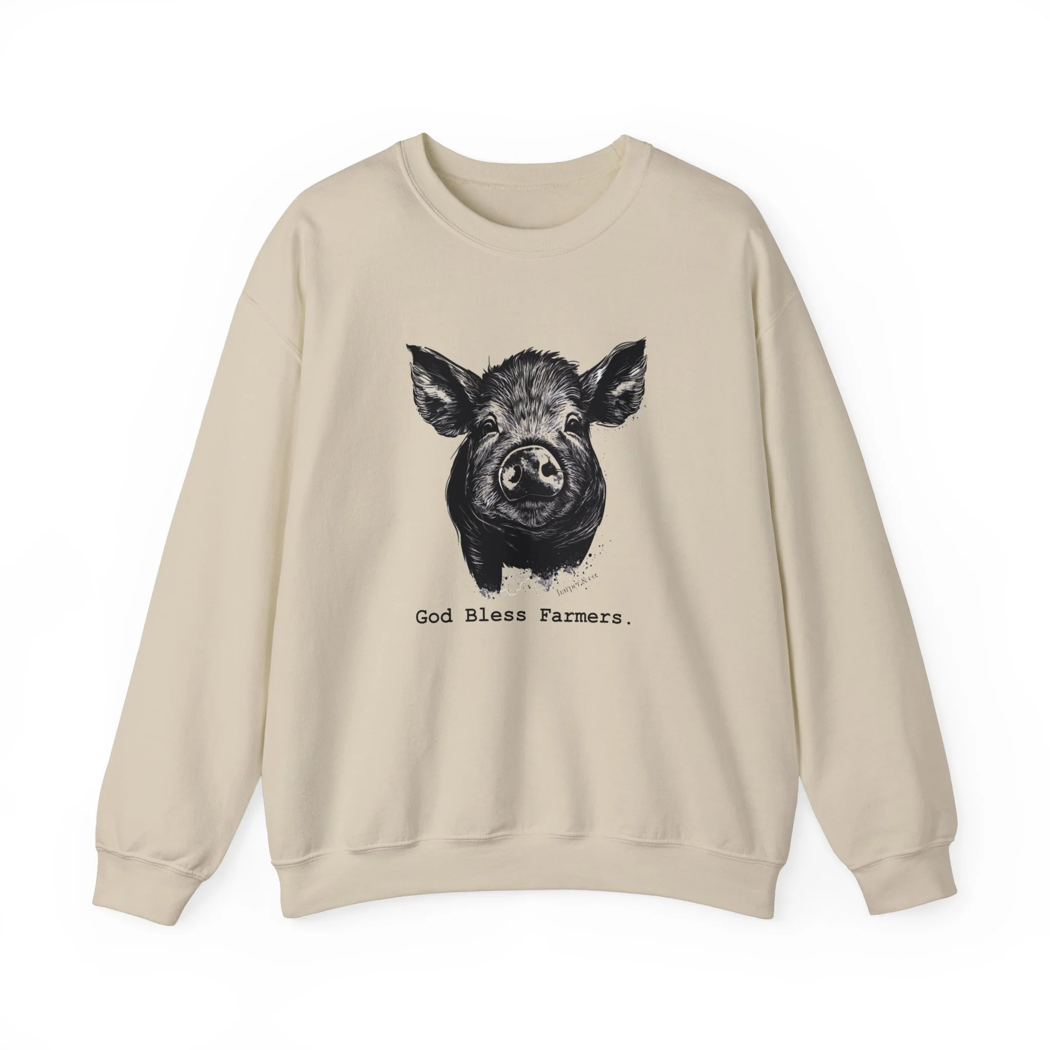 God Bless Farmers Pig Unisex Heavy Blend? Crewneck Sweatshirt