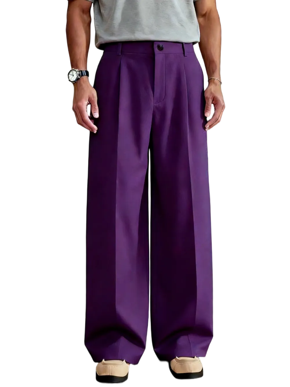 Versatile Wide-Leg Pants with Unique Buttons, Perfect for Daily & Party Wear