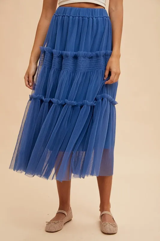 Wear Tulle Tiered Midi Skirt