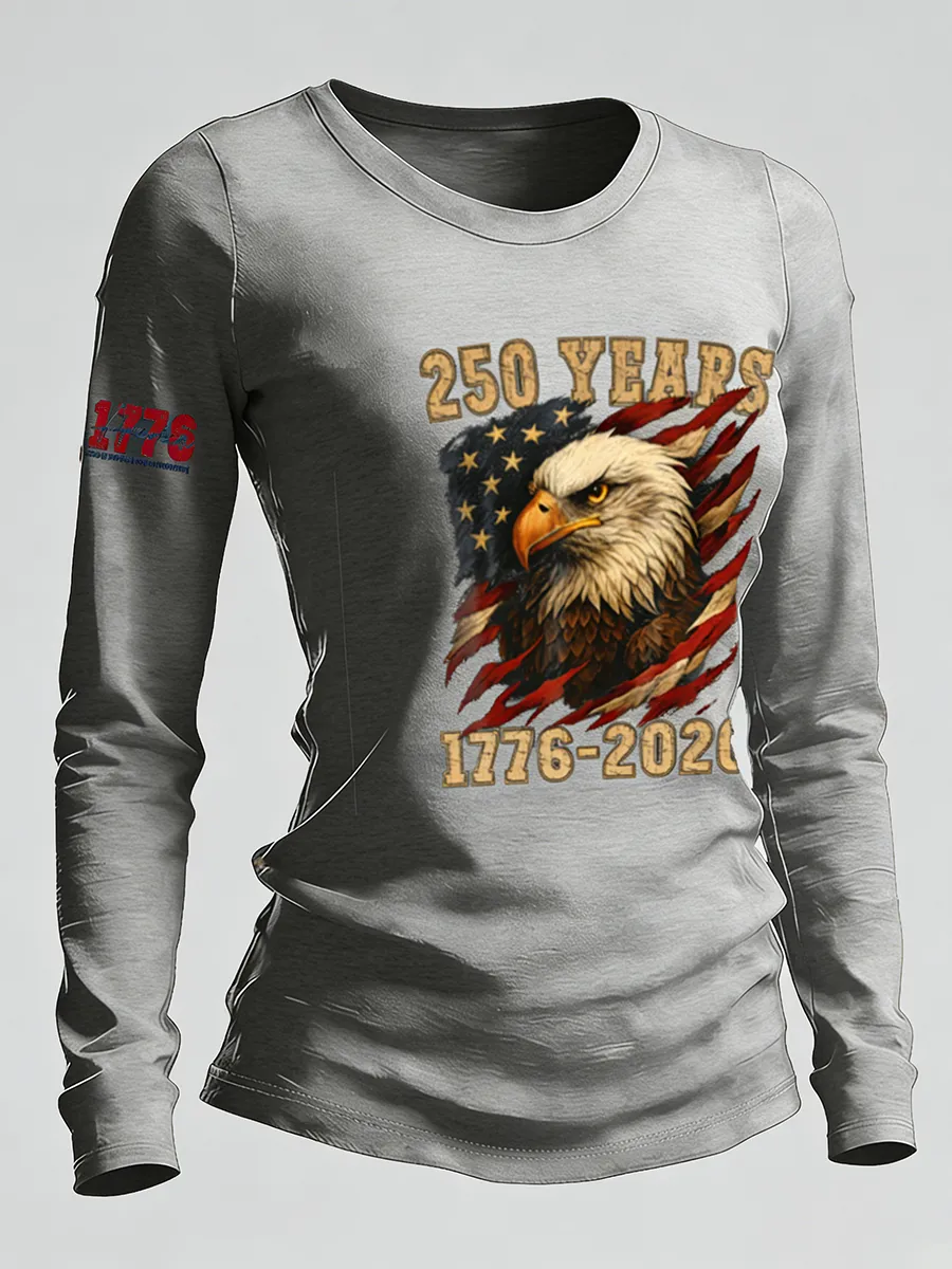 250 Years 1776-2026 American Eagle Flag Long Sleeve T-Shirt