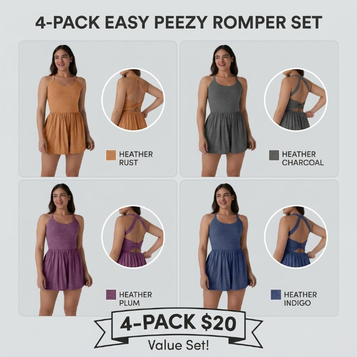 🔥Women’s Backless Twisted 2-in-1 Resort Romper with Built-In Shorts & Pockets