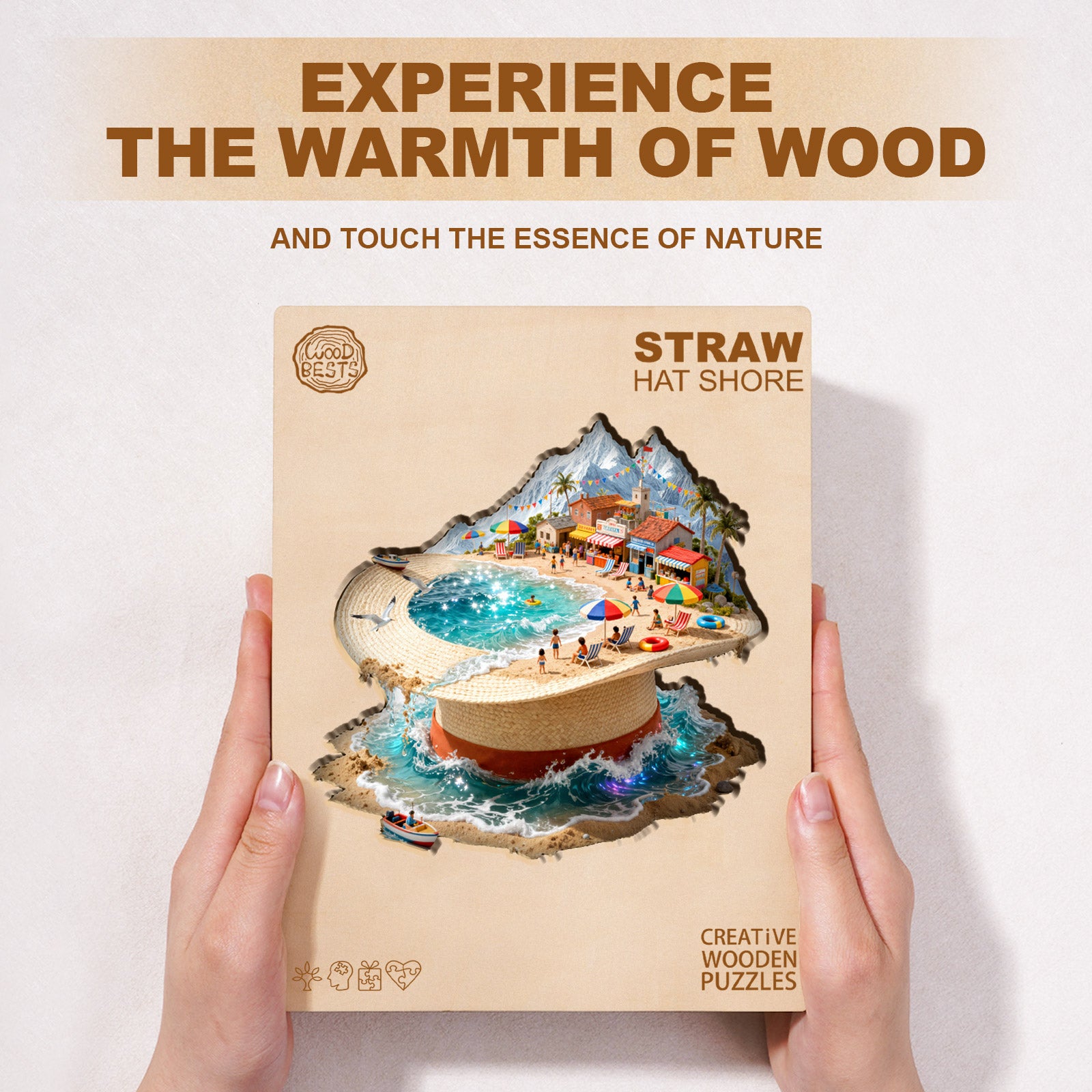 Straw Hat Shore Wooden Jigsaw Puzzle