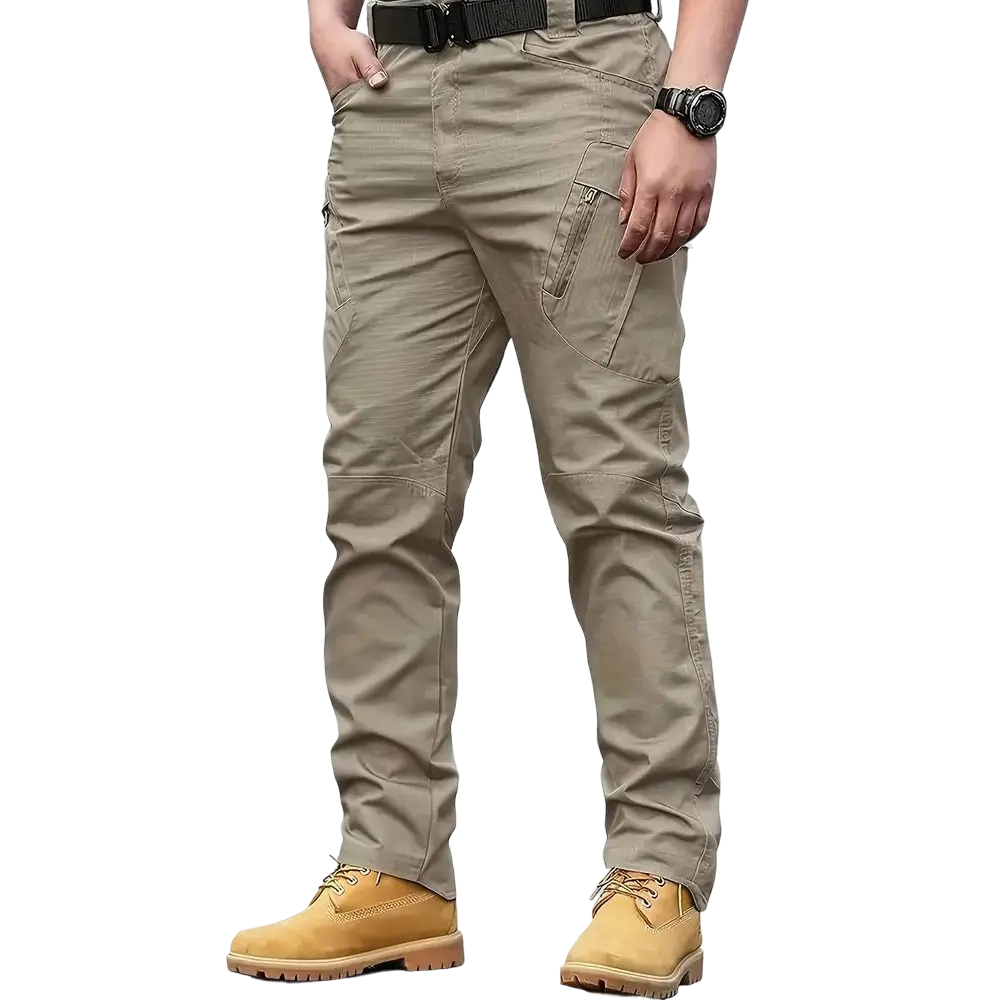 Men's Beige Tactical Cargo Pants - Durable Utility Work & Outdoor Pants