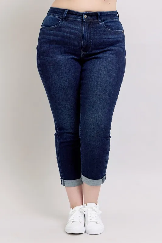Blue Full Size High Waist Boyfriend Jeans Plus Size