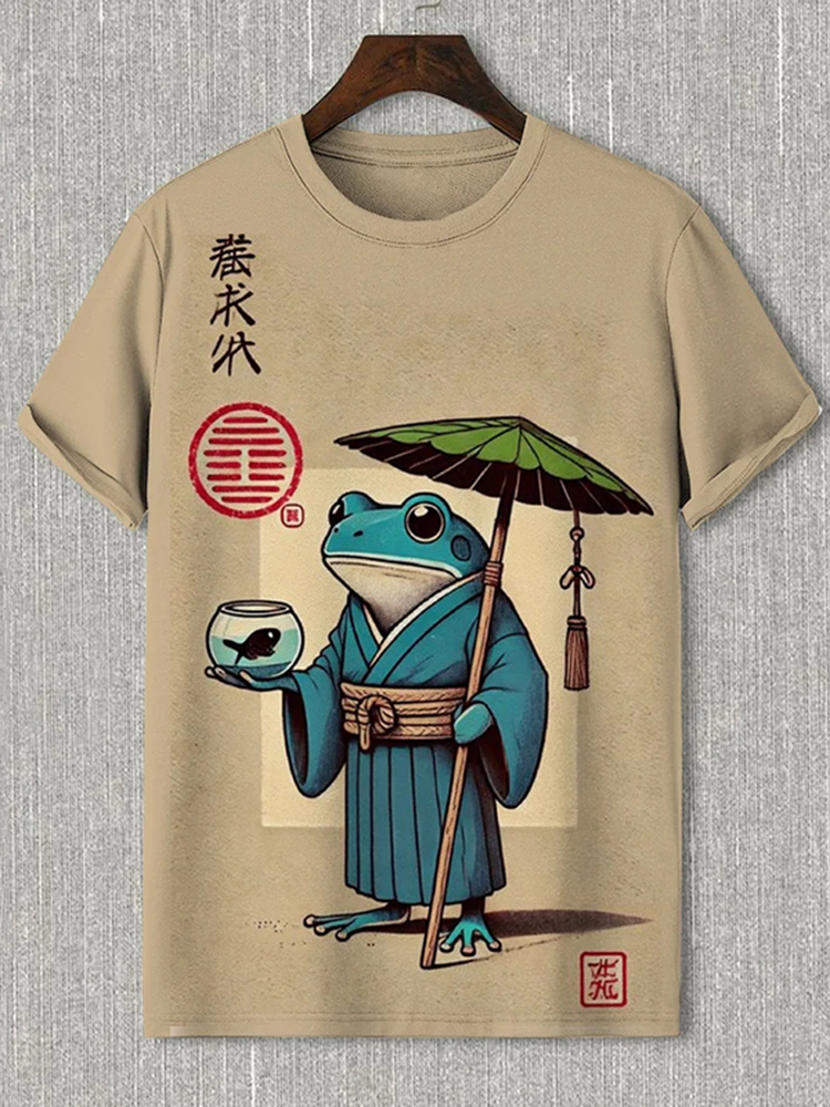 Men's Frog Taoism Japanese Art Print T-shirt