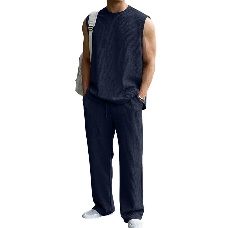 🧥 Men’s 2 Piece Rib Knit Sweatsuit — Casual Everyday Wear