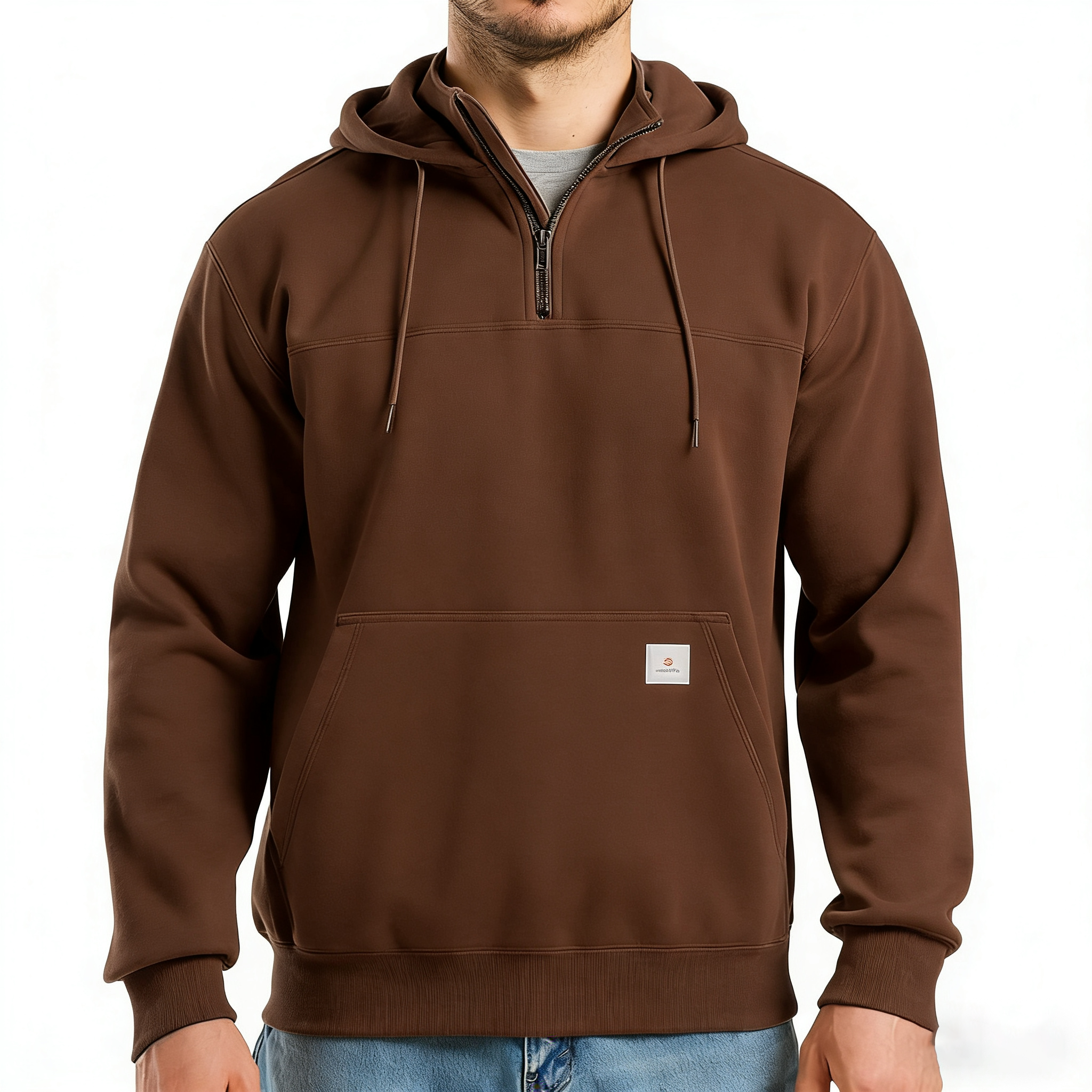Men’s Water-Resistant Heavyweight Fleece Quarter-Zip Hoodie for Winter Work