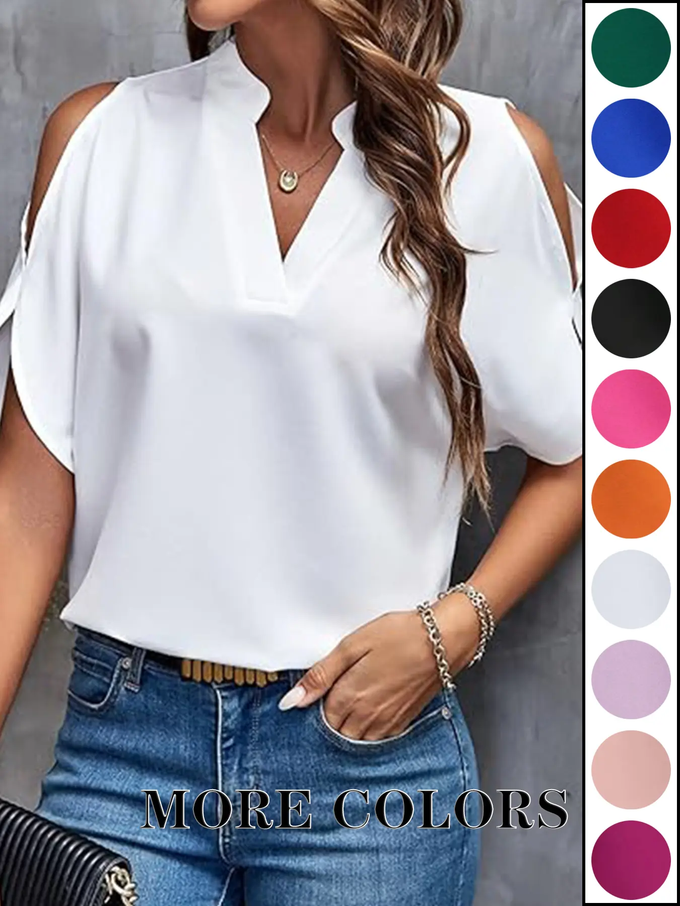 Women's Solid Color Casual Fitted T-Shirt