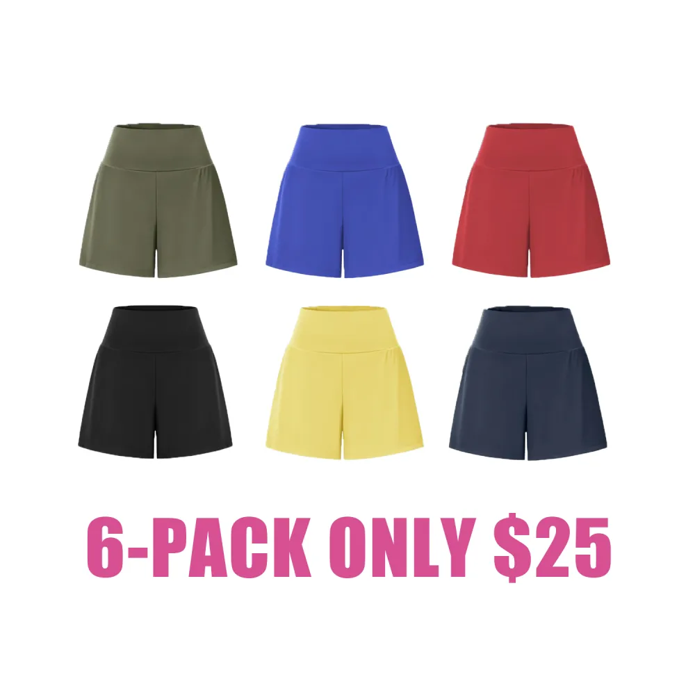 Women‘s High-Waisted  Yoga Shorts with Back & Side Pockets