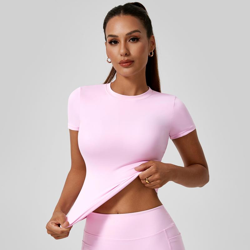 💪 Women’s Slim Fit Athletic Tee – Stretchy, Breathable Workout Top