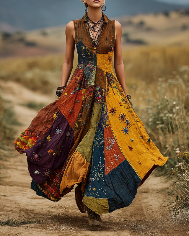 Western Star and Moon Elements Dress b43d