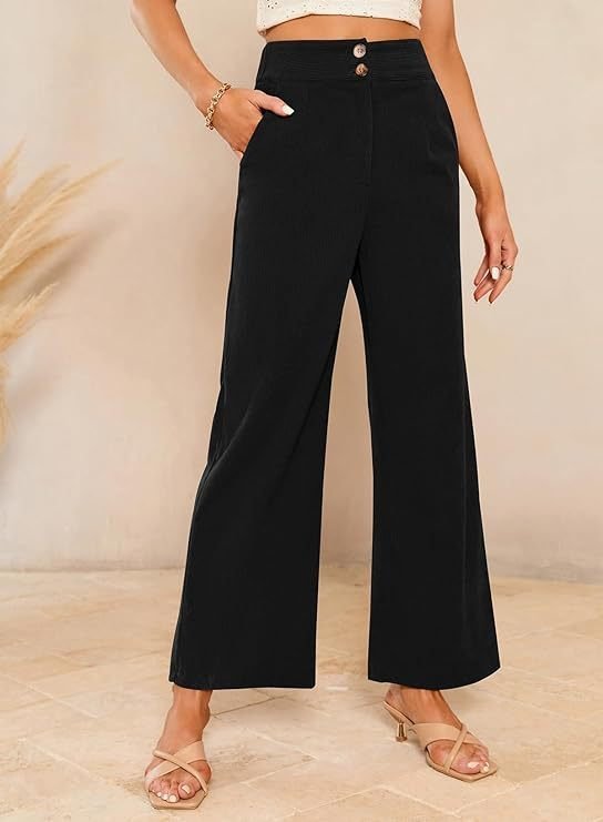 Women's Elastic Waist H-Line Wide Leg Pants Daily Going Out Pants Apricot Casual Split Joint Plain Spring/Fall Pants