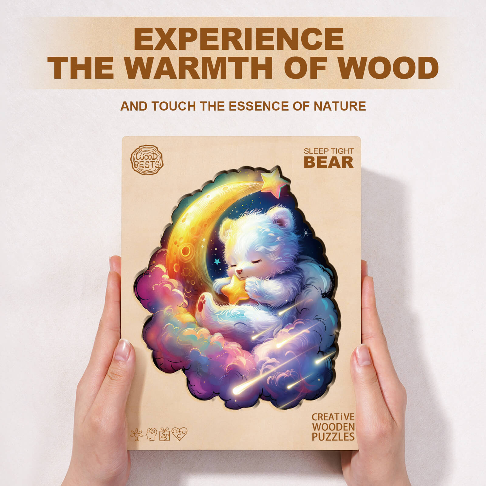 Sleep tight bear Wooden Jigsaw Puzzle