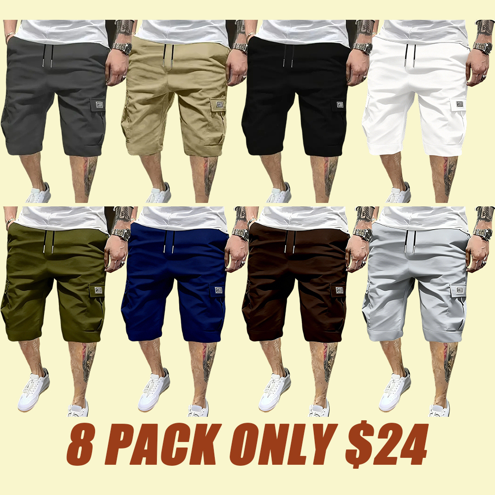 Men's Shorts Set  Slanted Pockets Bottoms for Everyday Use Menswear Overalls shorts men