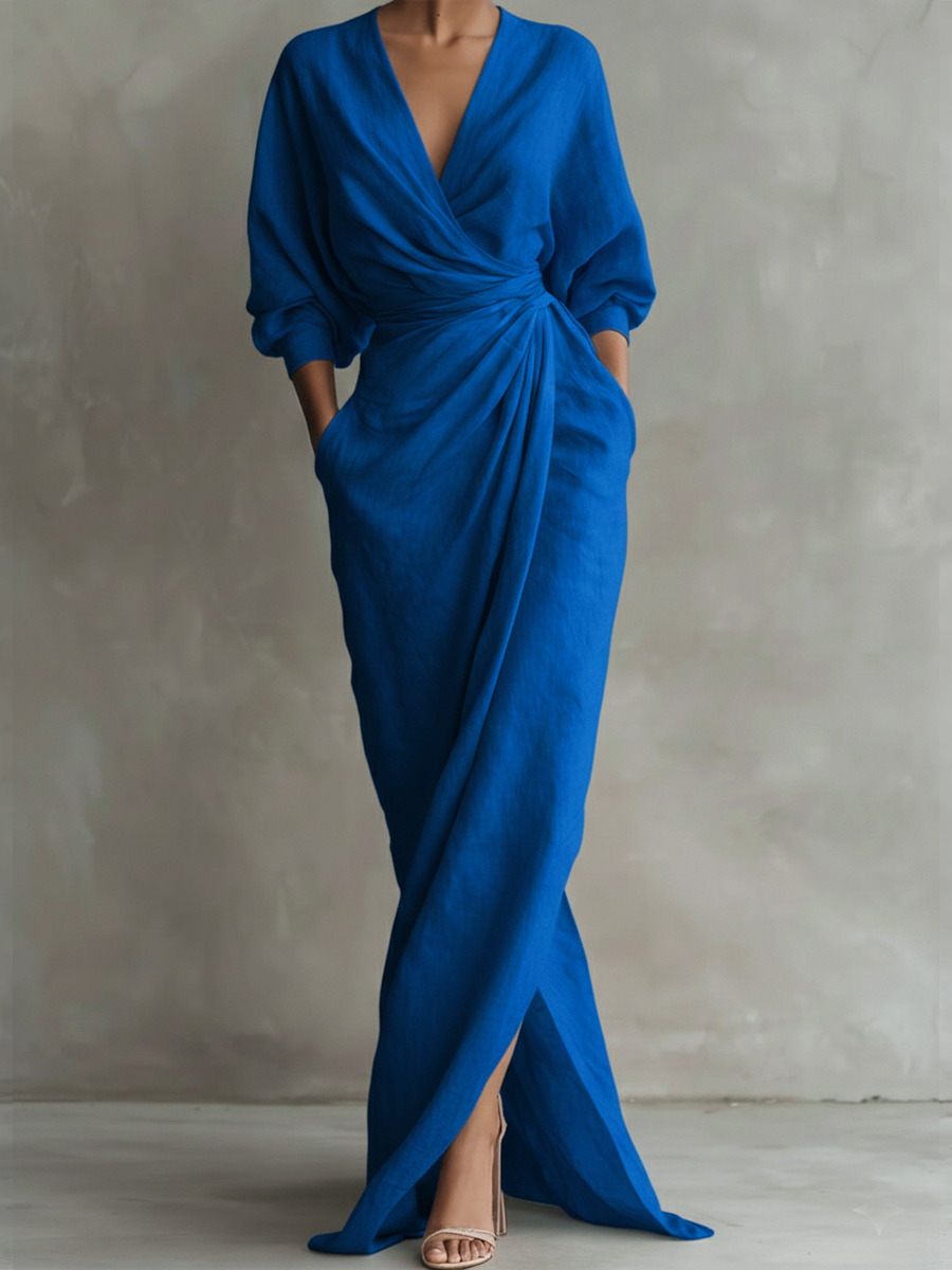 Women's Linen And Cotton Extra-long Dress