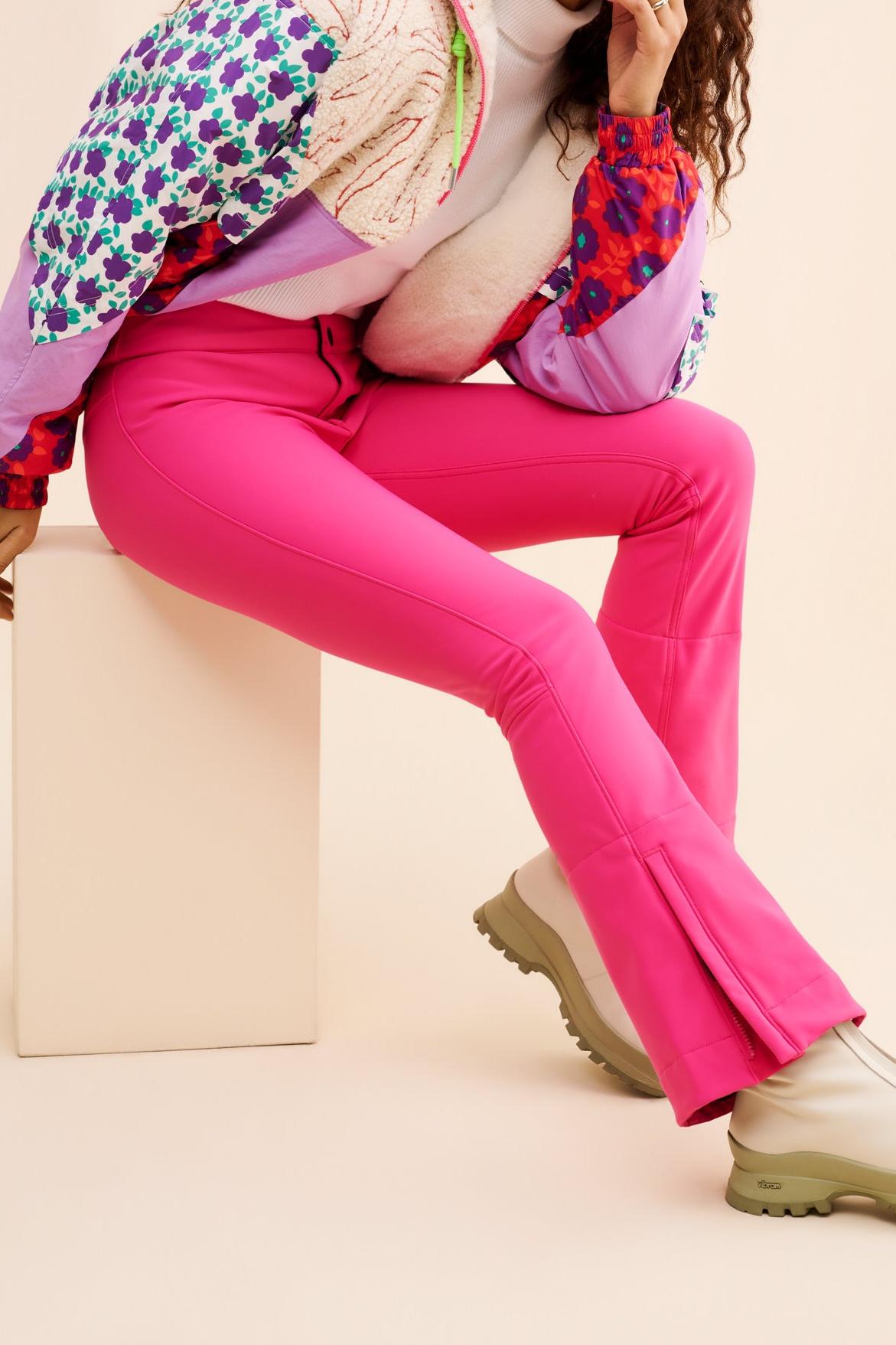 Pink Fluorescent Stretch Cotton Trousers