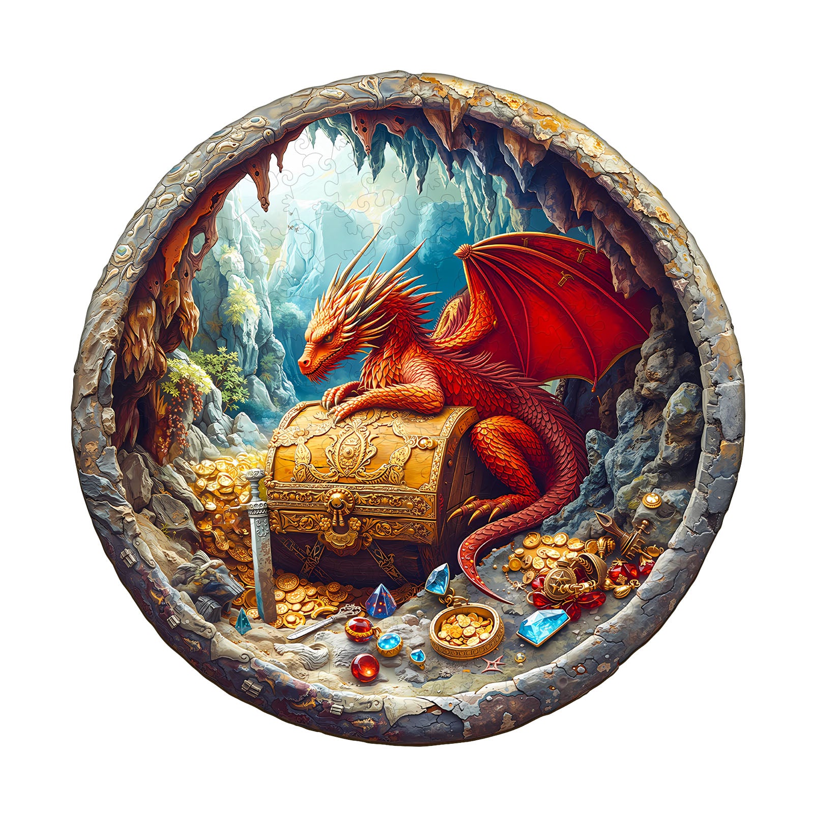 Dragon's Treasure Wooden Jigsaw Puzzle