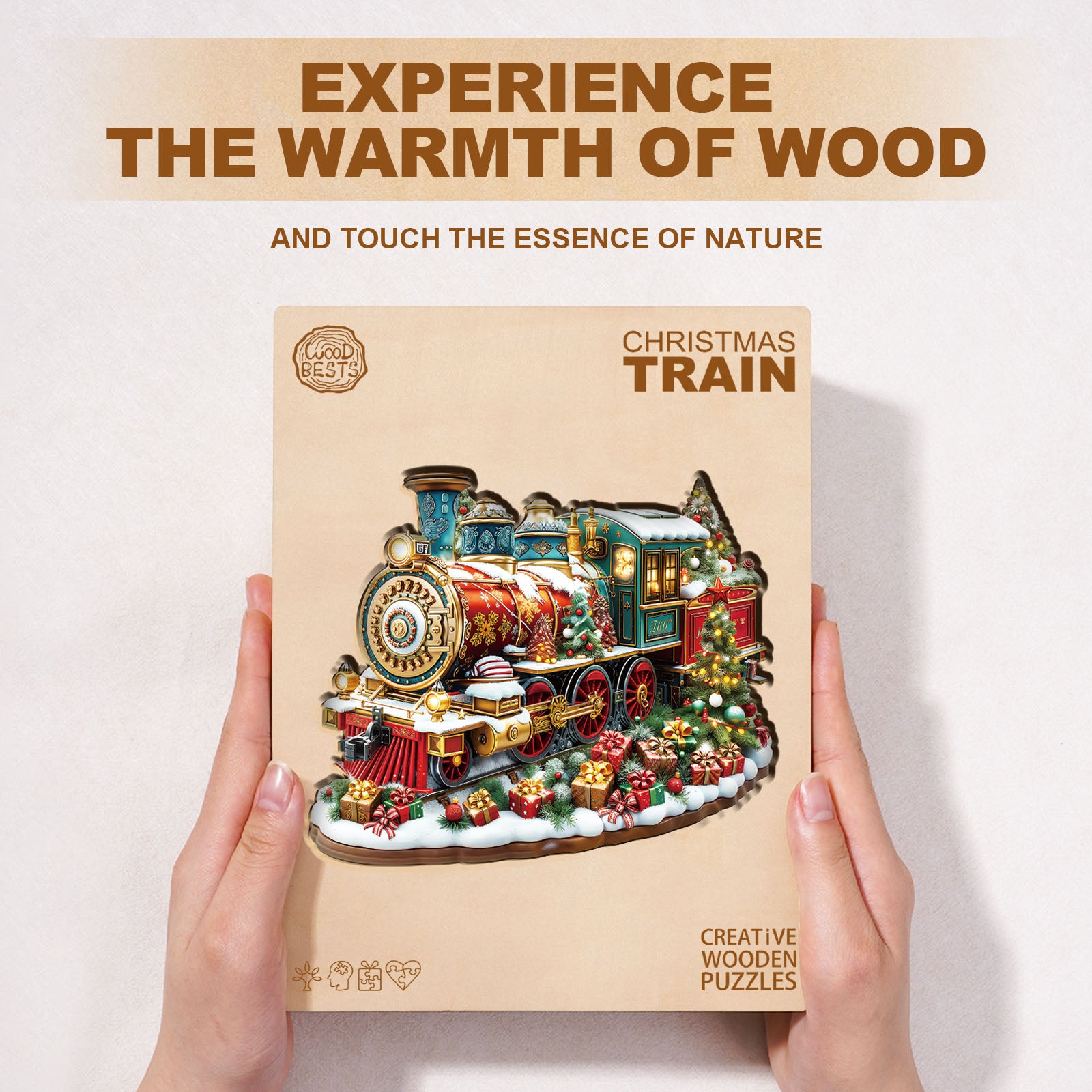 Christmas Train Wooden Jigsaw Puzzle