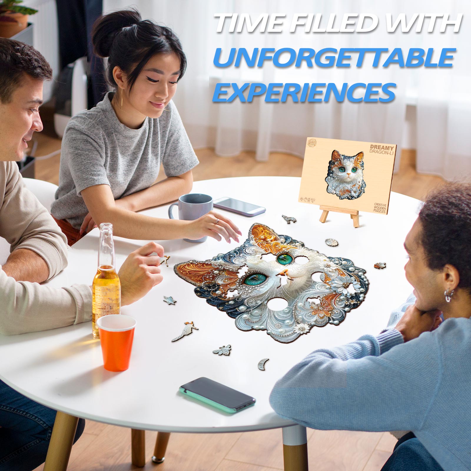 Jewelry Kitten Wooden Jigsaw Puzzle