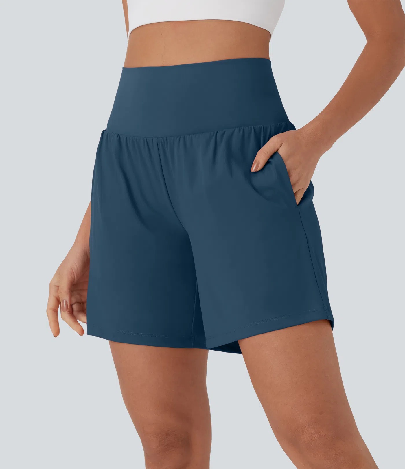 🔥Women’s 2-in-1 Super High-Waisted Cool-Touch Yoga Shorts with Pockets (3