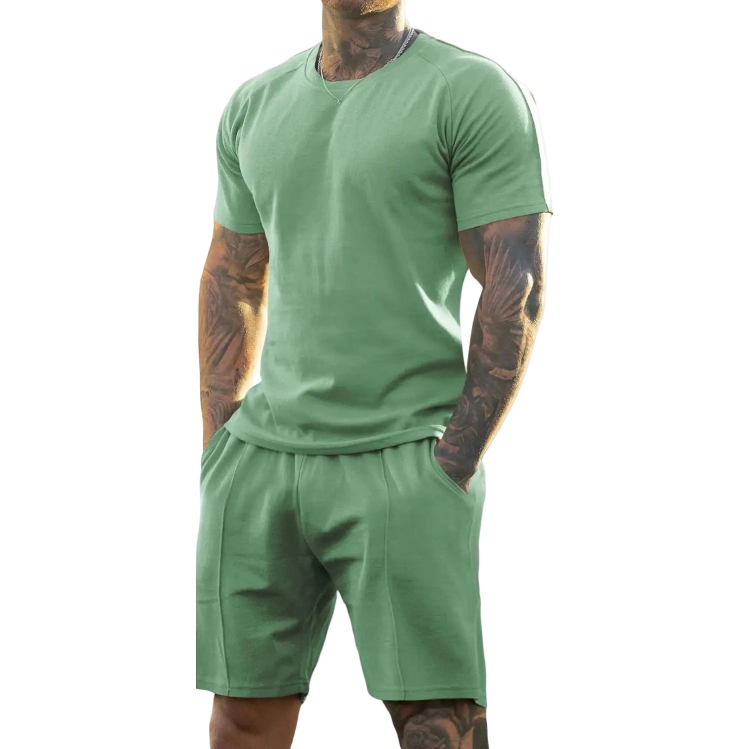 Mens Short Sets 2 Piece Outfits Fashion Summer Tracksuits Casual Set