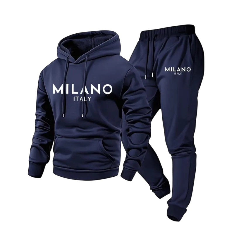 Men's Milano Printed Hoodie and Drawstring Sweatpants Set
