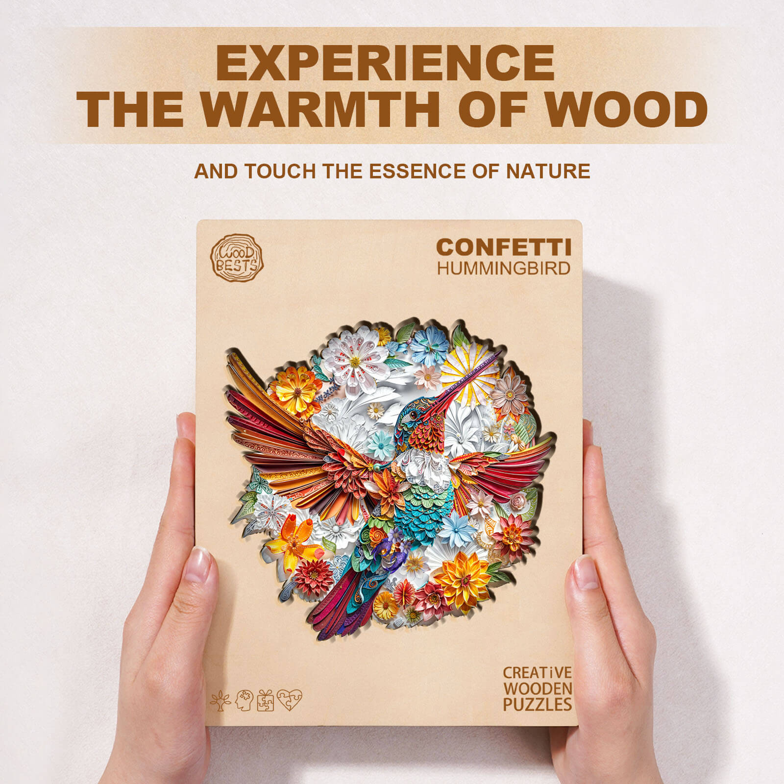 Confetti Hummingbird Wooden Jigsaw Puzzle