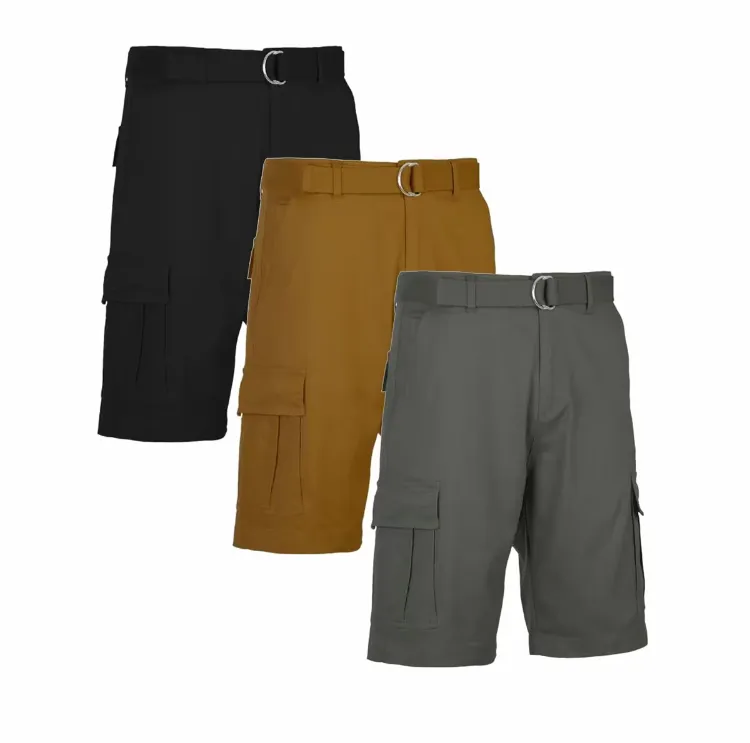 Men's Cotton Stretch Cargo Shorts with Belt – Comfortable, Stylish & Versatile Summer Wear