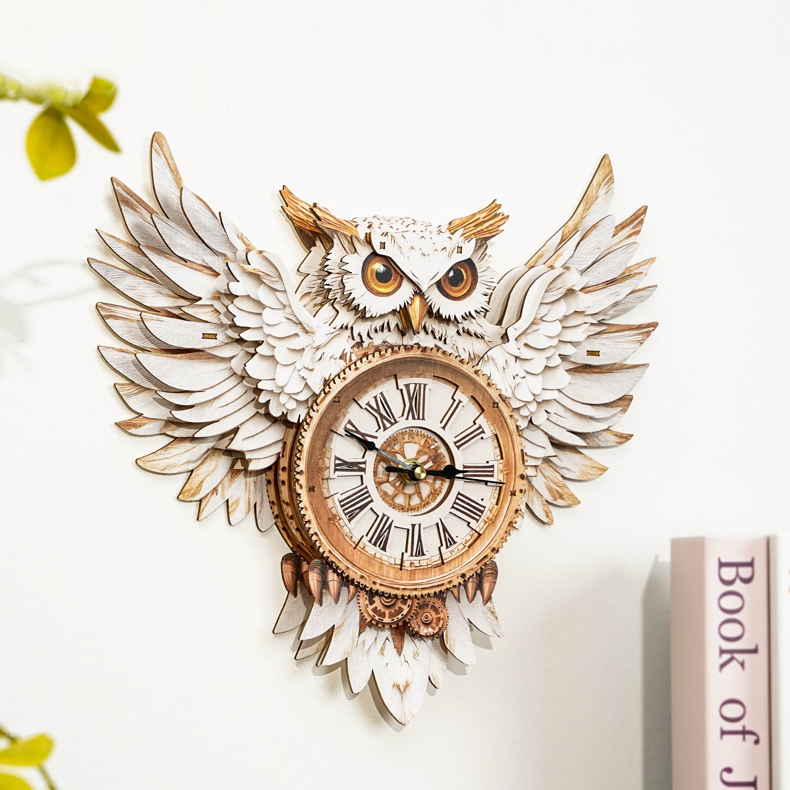 Snowy Owl– DIY Wooden Clock, 3D Puzzle Craft Kit