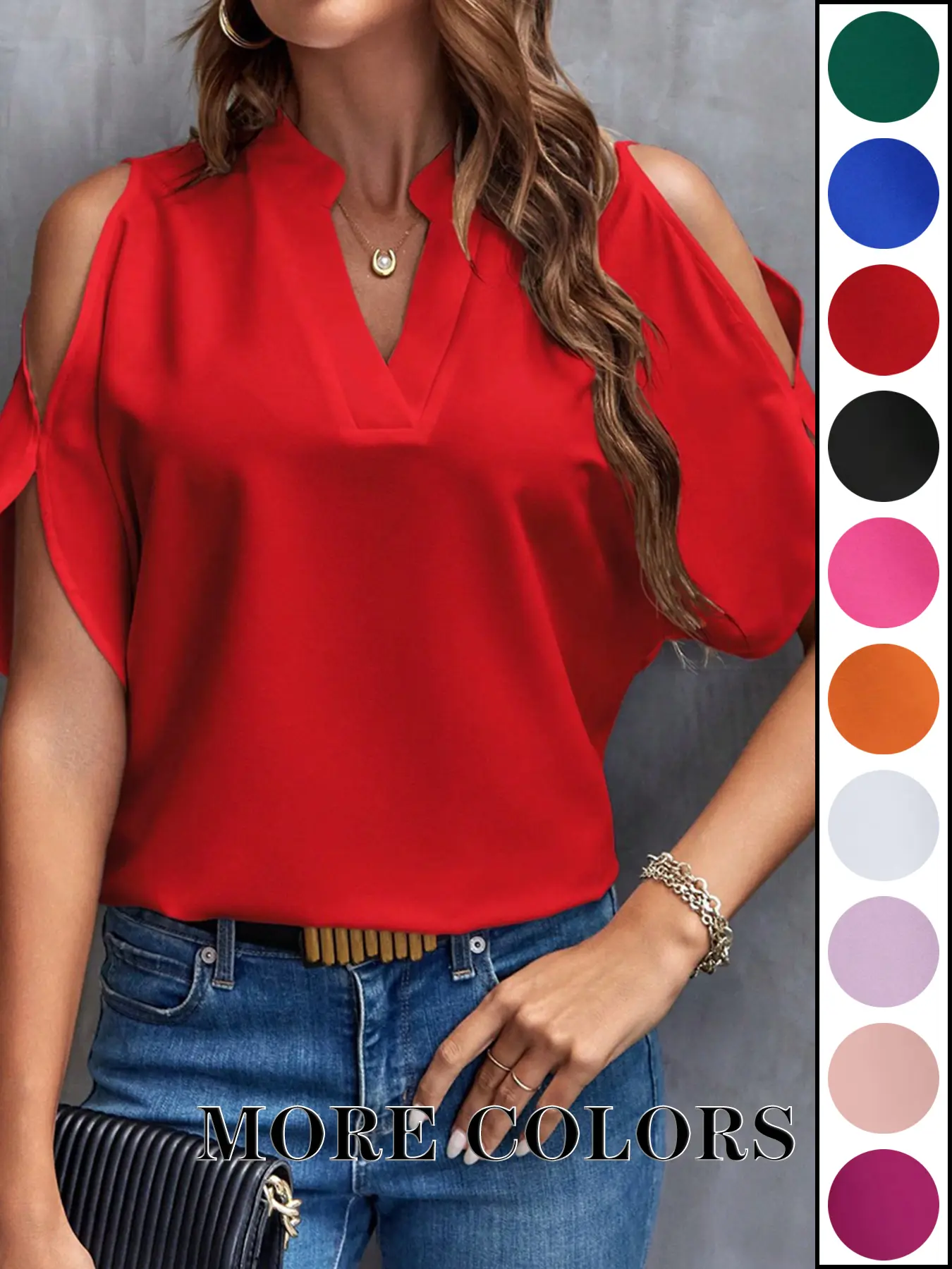 Women's Solid Color Casual Fitted T-Shirt