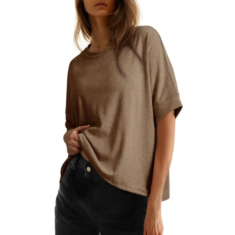 Women's Tops for Women 2026 Loose Oversized Basic Tee Comfortable Soft Fabric Flattering Fit