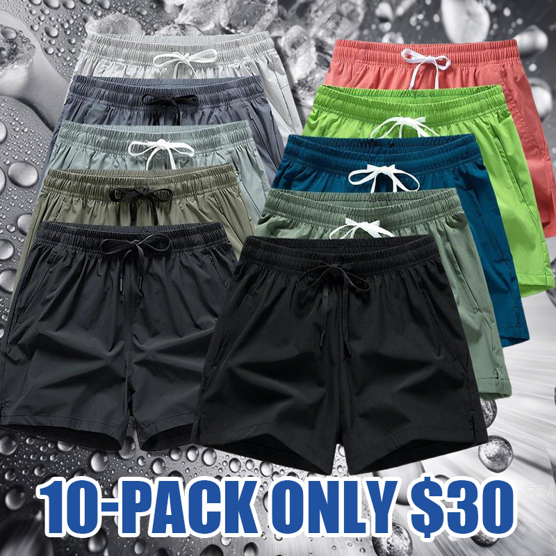 Men's Zipper Pocket Casual Shorts – Drawstring Waist, All-Season Wear