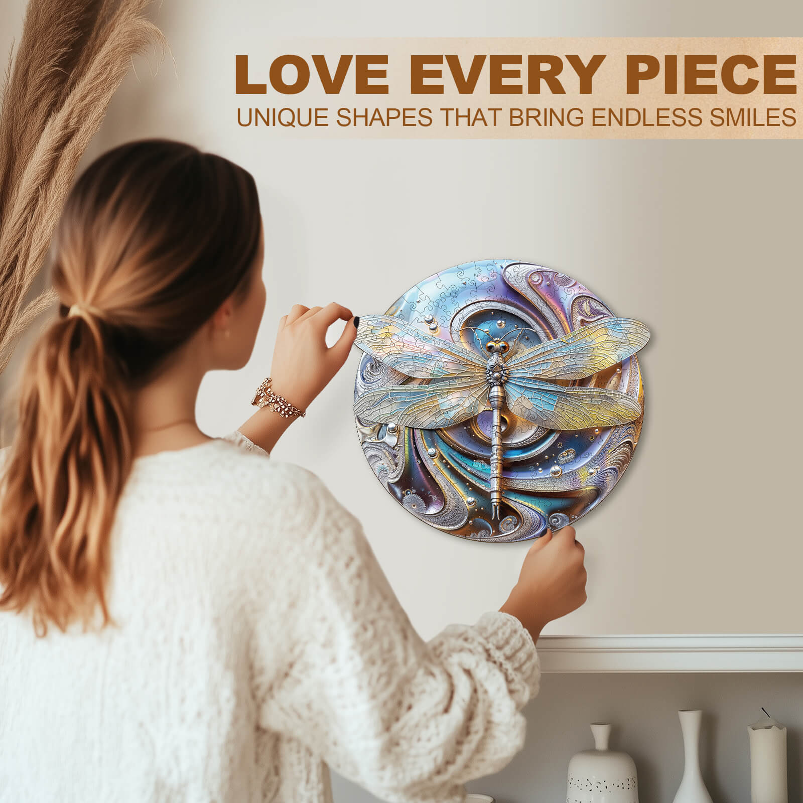 Laser Dragonfly Wooden Jigsaw Puzzle