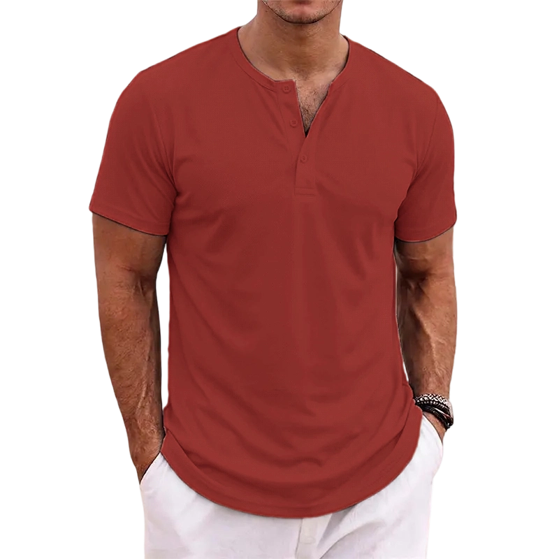 7-Pack Men's Casual Henley Shirt – Breathable, Comfortable & Stylish