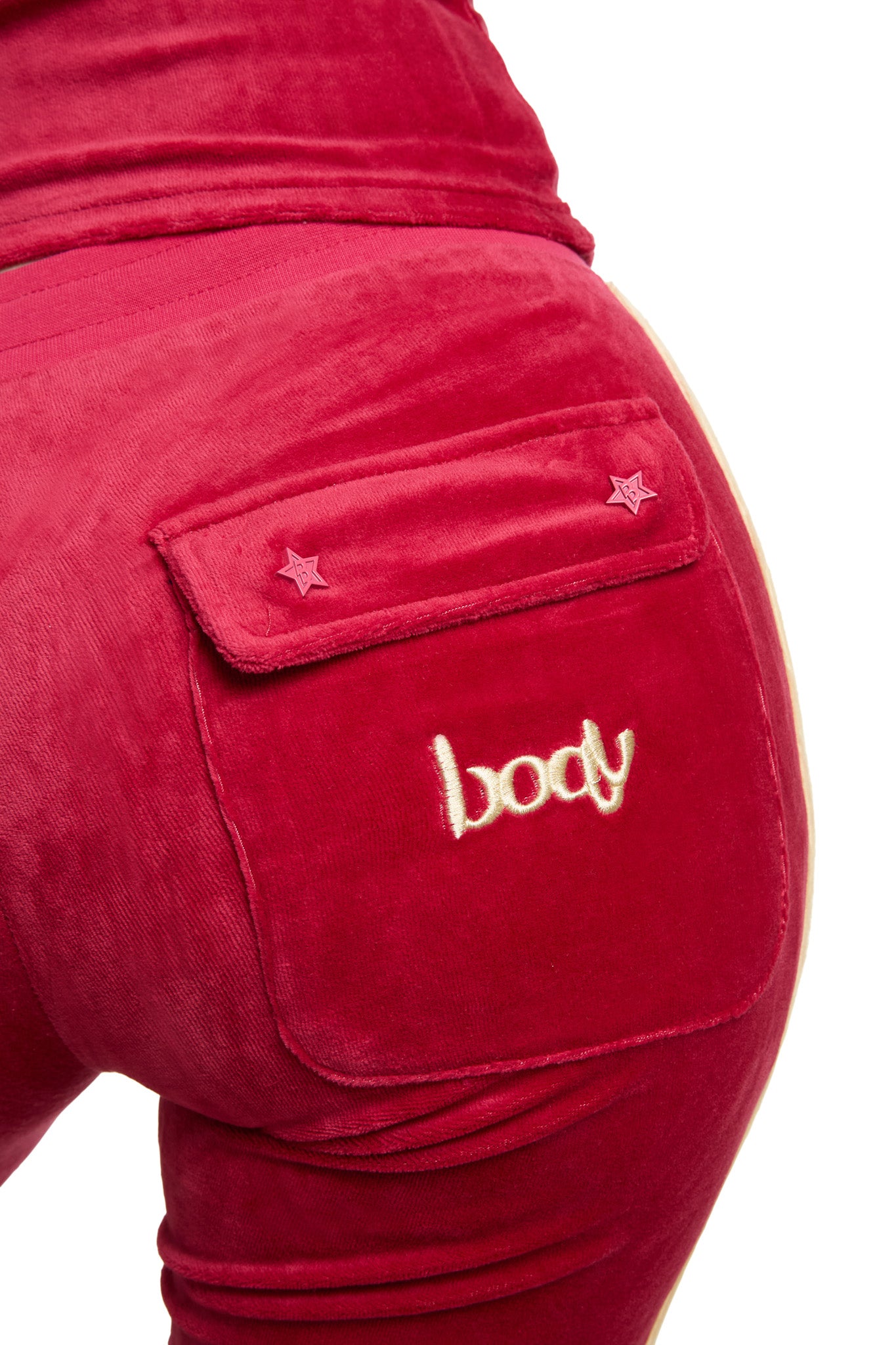 BODY VELOUR TRACK PANTS (STRAWBERRY PINK)