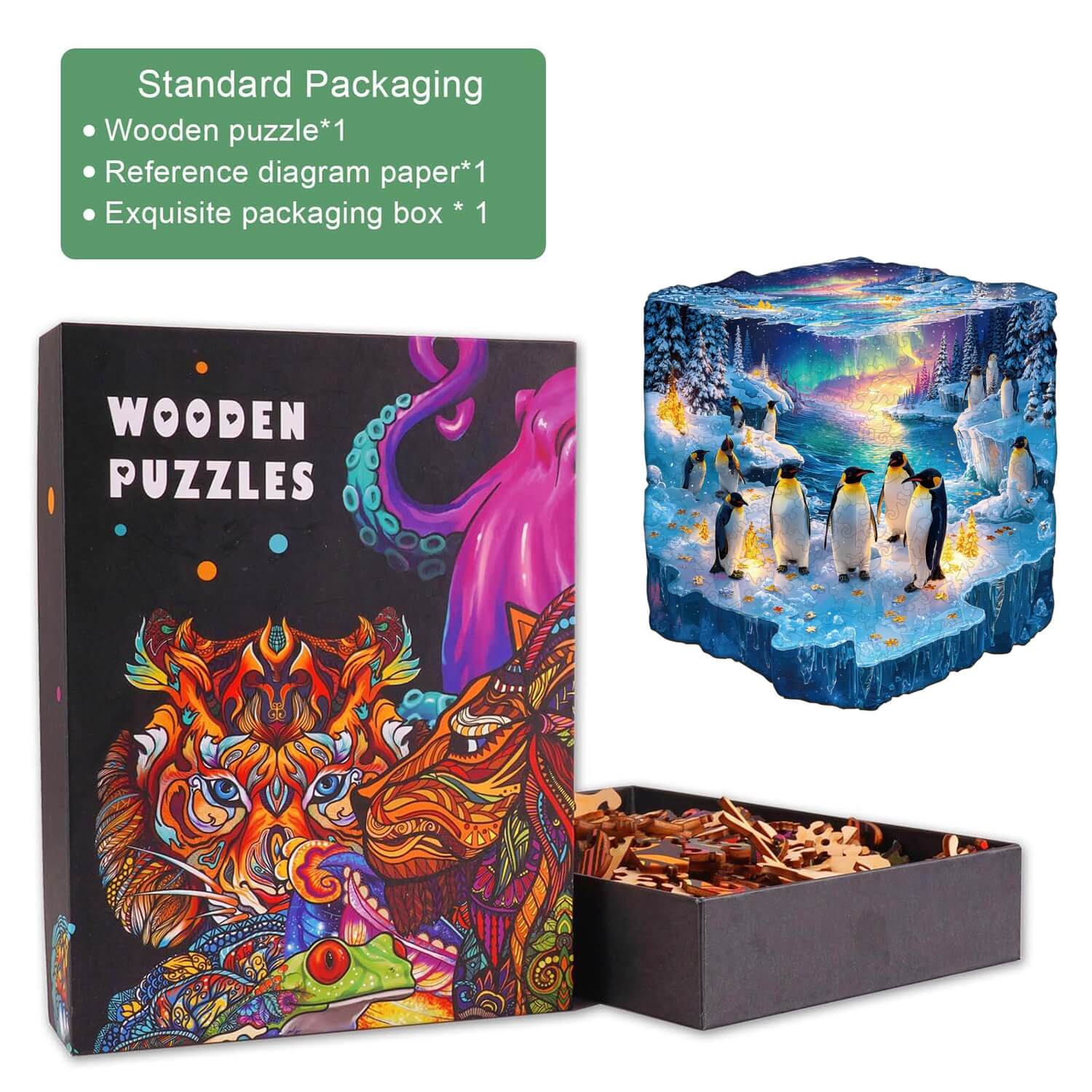 Frozen polar Penguin Wooden Jigsaw Puzzle