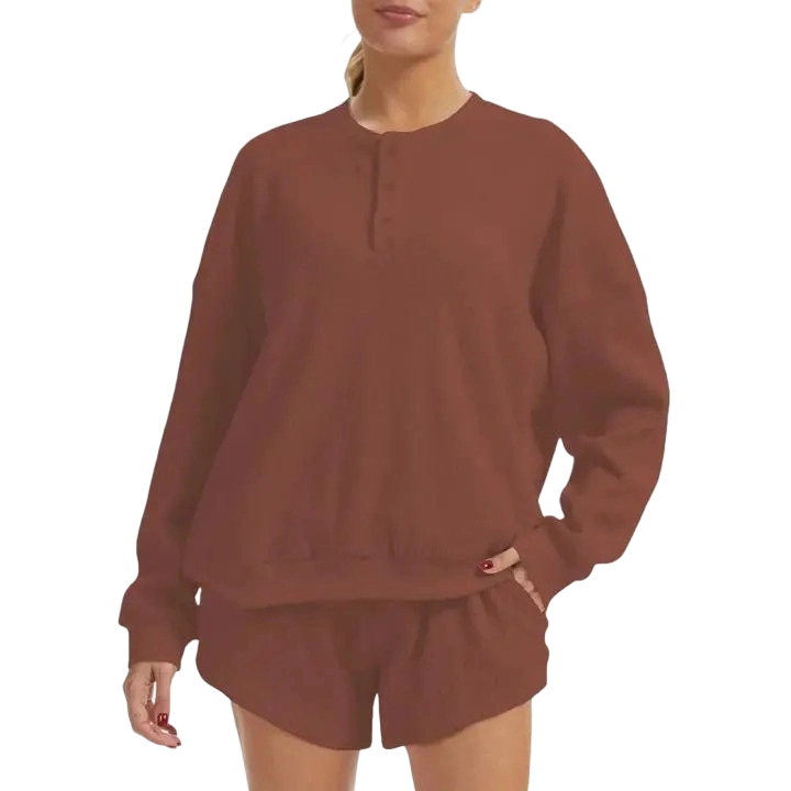 Women's Oversized Waffle Knit Lounge Set