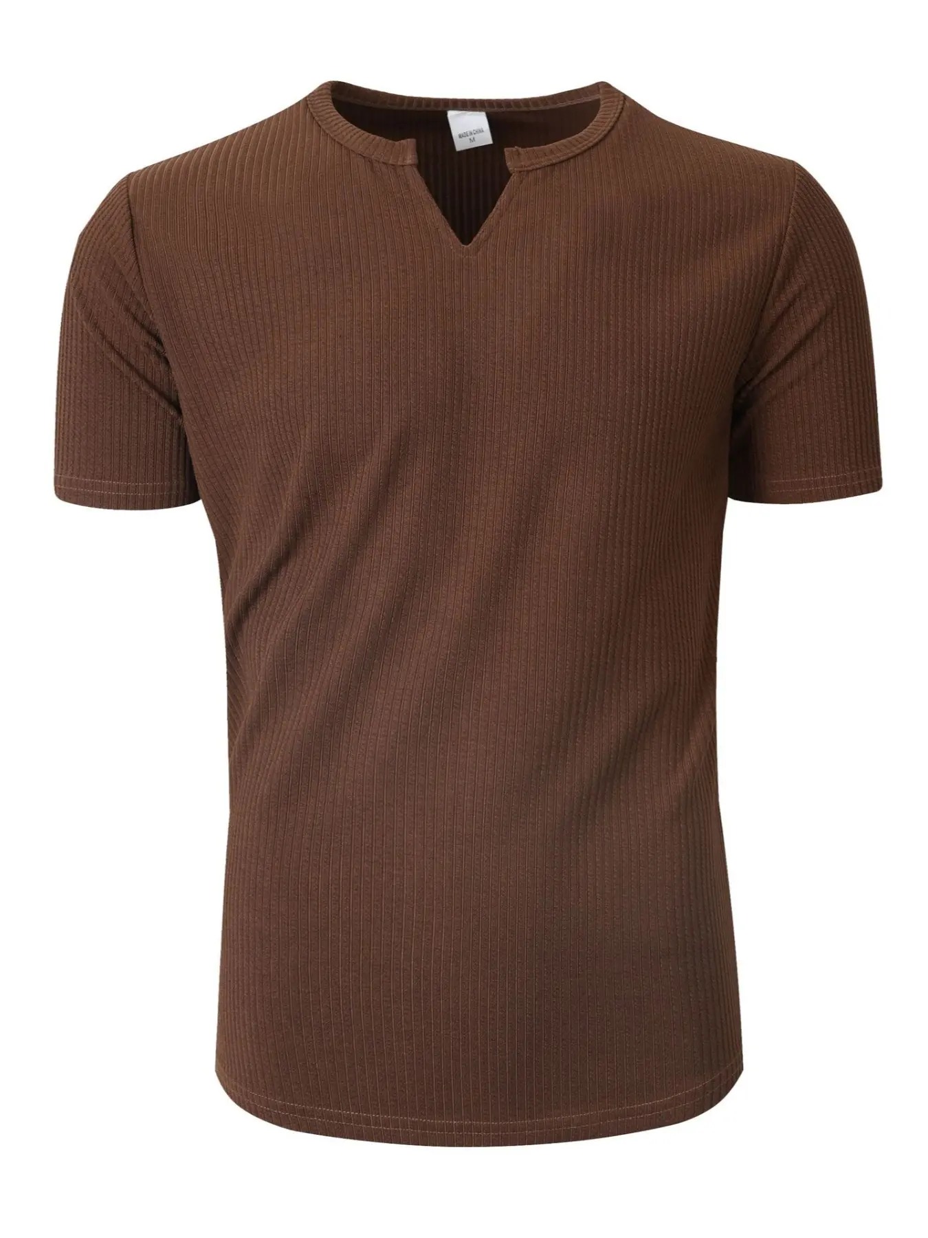 Men's Vertical Striped V-Neck Short Sleeve T-Shirt