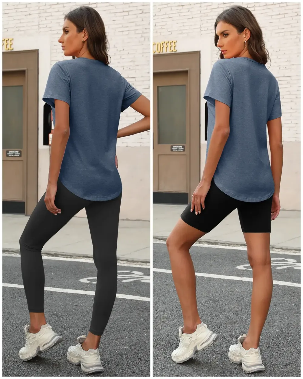 Short Sleeve Shirts for Women Casual V-Neck Plain Tees, Various Color Combinations