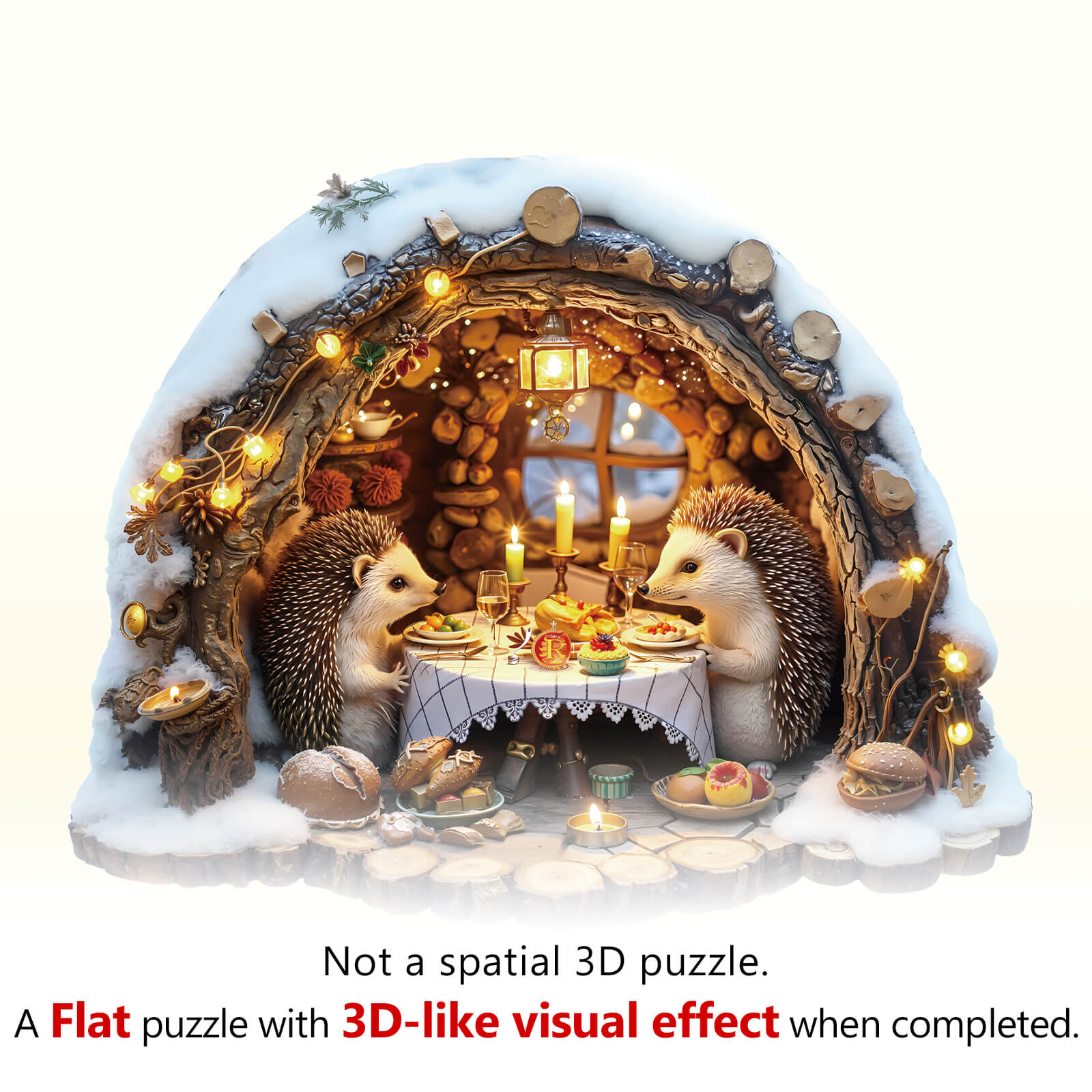 Cozy Hedgehog Hideaway Wooden Jigsaw Puzzle