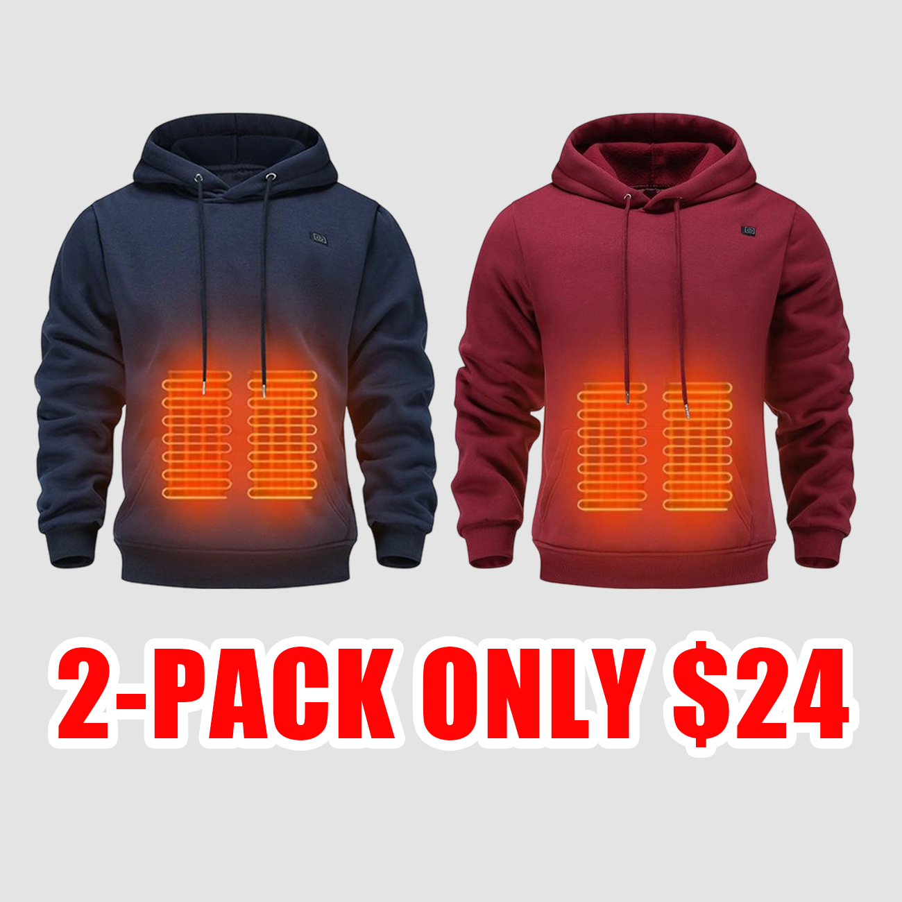 Men’s USB Heated Hoodie with Adjustable Heating – Winter Outdoor Thermal Sweatshirt