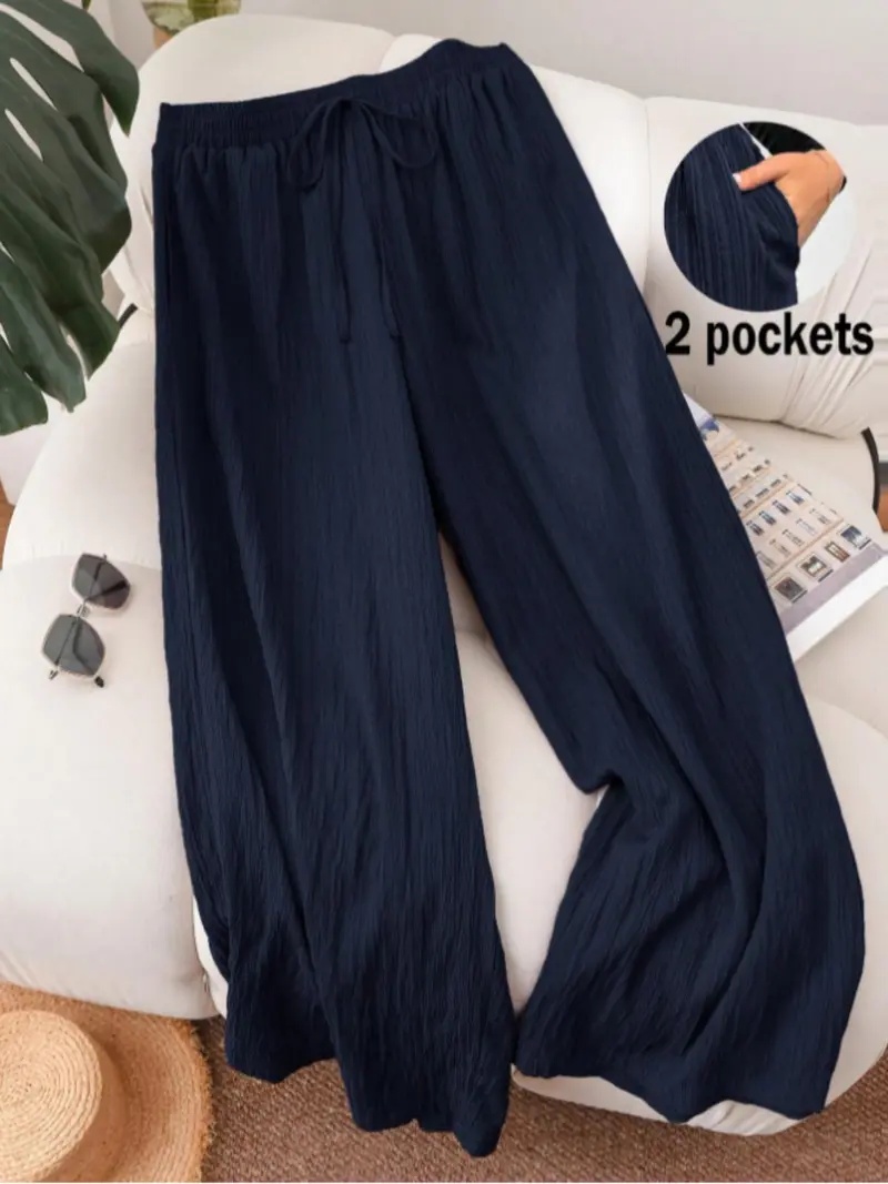 Women's Solid Color Wide Leg Pants